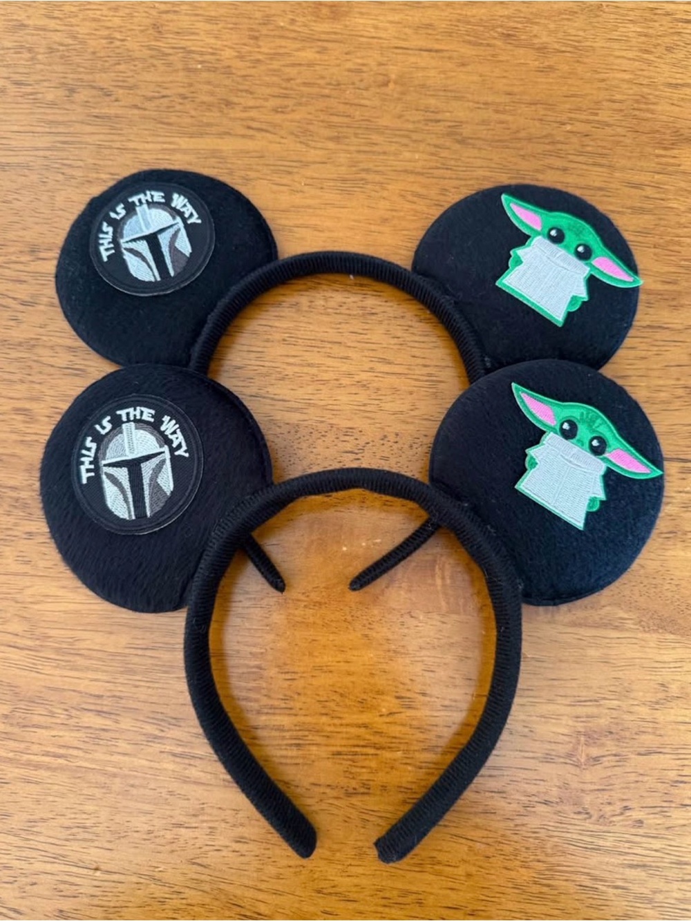 Black Star Wars Baby Yoda & Mandalorian Disney Ear Headband